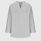 Valentina | Camisa Feminina Fluida Gola Redonda Manga Longa