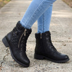 Romilly | Botins de Couro Femininos Salto Bloco