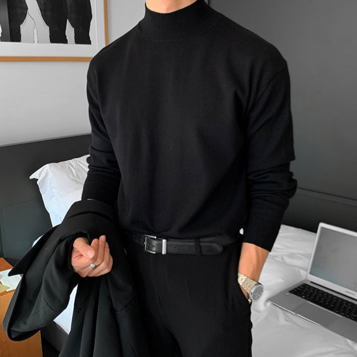 Greta | Homem Camisola Gola Alta Malha Old Money