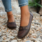Halcyon | Mulheres Loafers Slip On Perfurados Confortáveis
