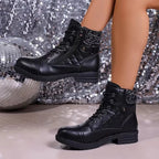 Romilly | Botins de Couro Femininos Salto Bloco