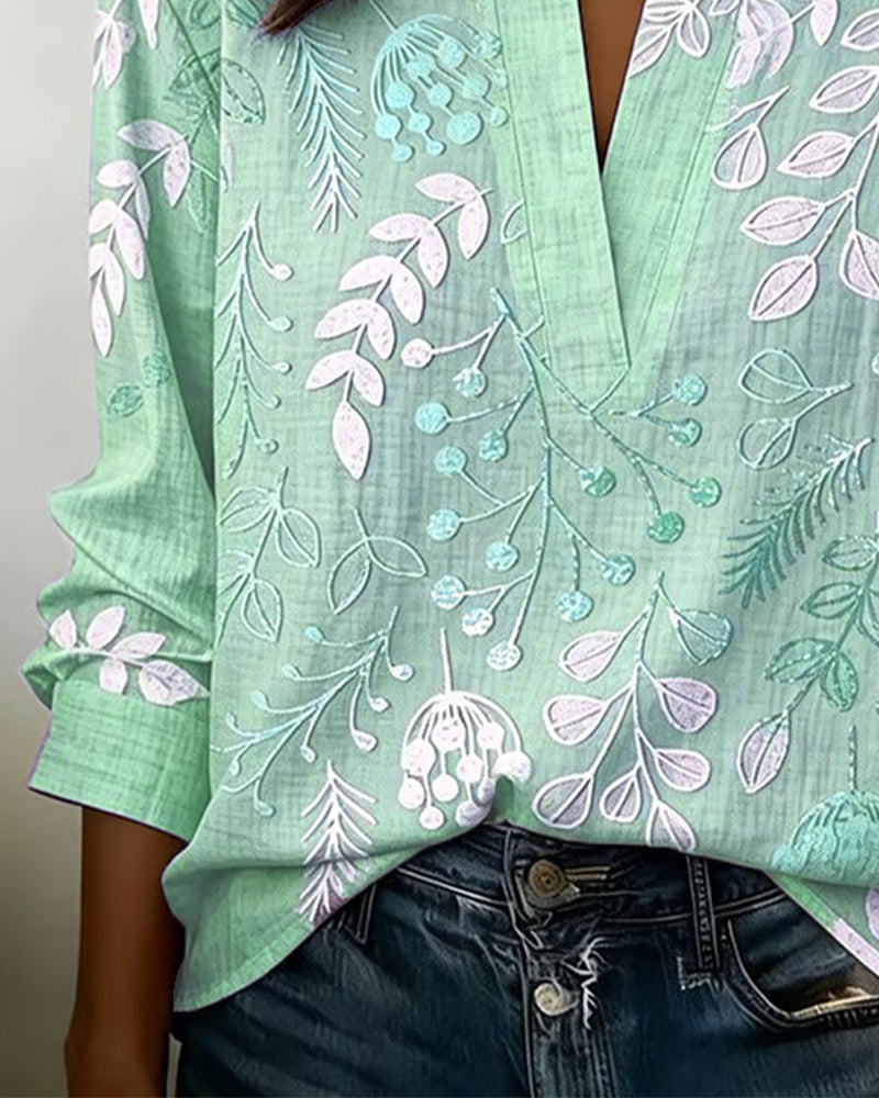 Juno | Blusa Feminina Floral Decote V