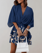 Anouk | Vestido Feminino Midi Decote V Manga Morcego
