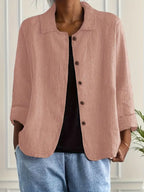 Cardigan Feminino | Algodão e Linho, Tecido Leve | Estilo Camisa, Casual Chic