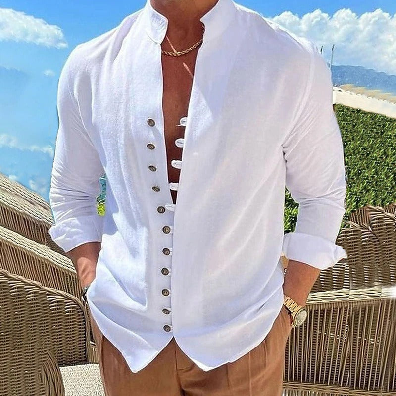 Vianne | Camisa de Algodão Manga Longa Masculina