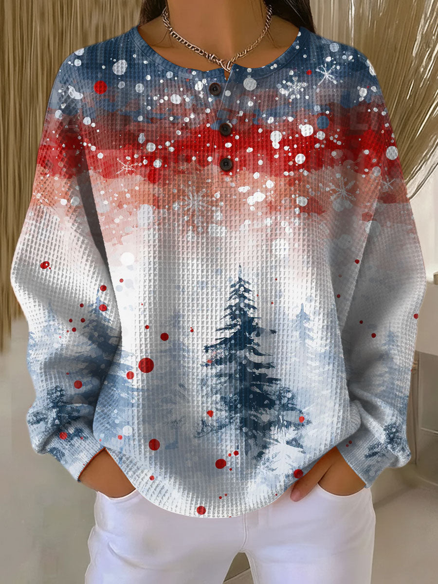 Mulher Camisola de Natal Malha Relaxada