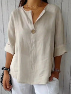 Luna | Blusa Feminina Decote V com Botão