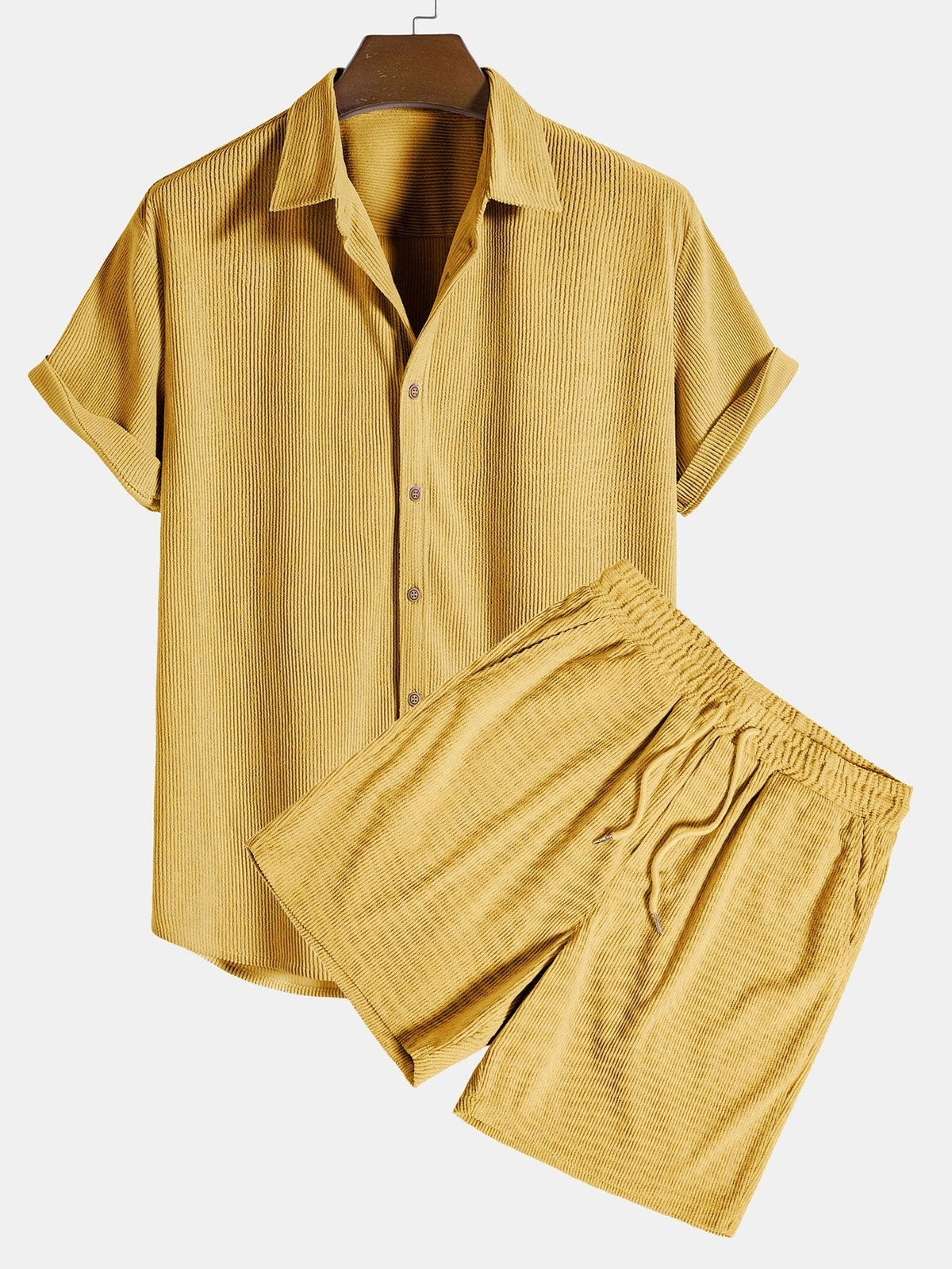 Conjunto feminino 2 peças camisa manga curta e calça casual coordenado