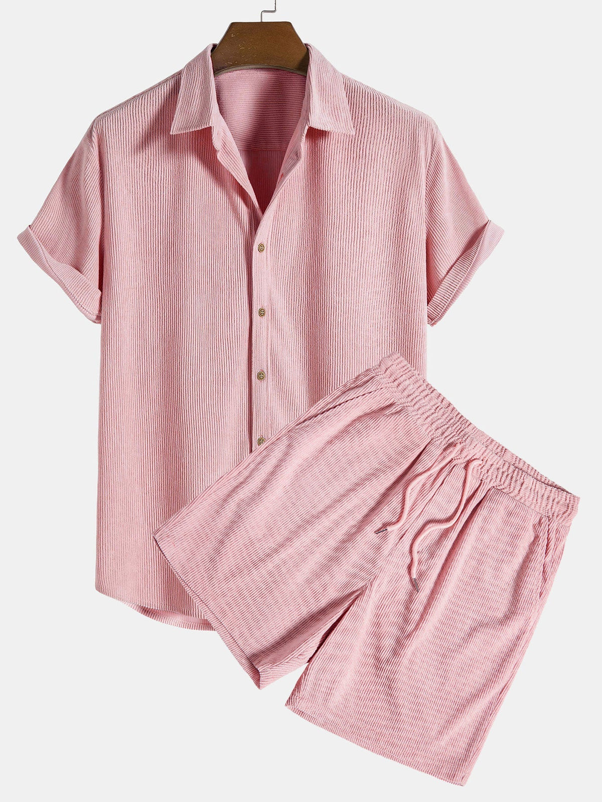 Conjunto feminino 2 peças camisa manga curta e calça casual coordenado
