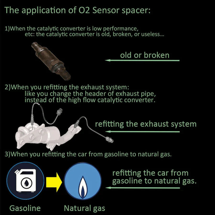 Adaptador Sensor O2 | Elimina Luz Check Engine | M18x1.5, Aço Inox