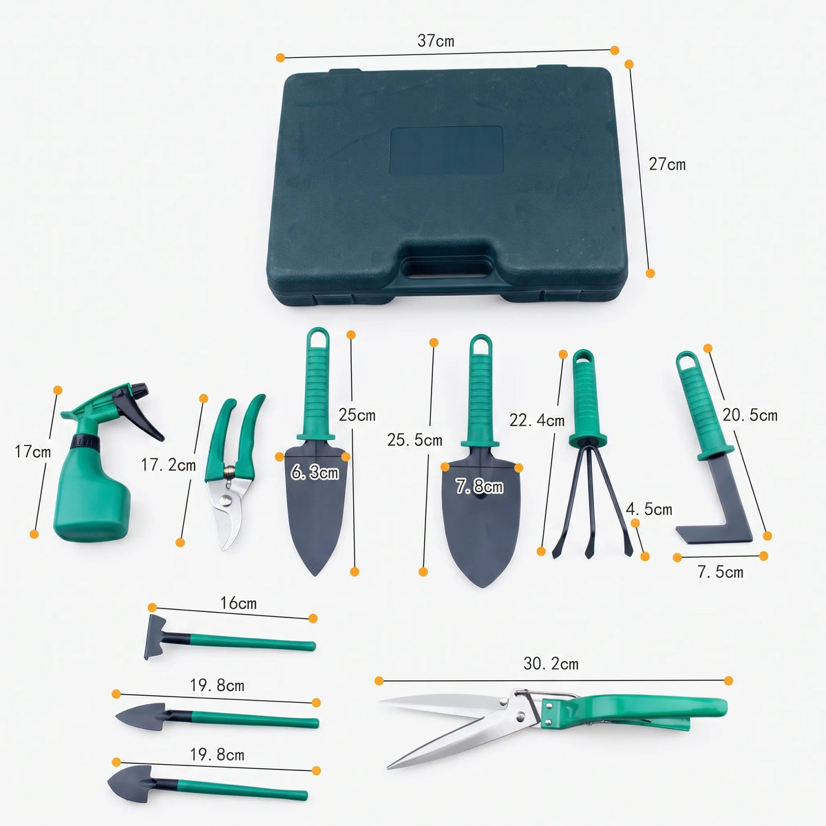 Birdie | Kit de Jardinagem 10 Peças | Conjunto Completo com Mala | Ferramentas de Jardim