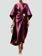Dione | Vestido Longo Mulher Decote Canoa Maxi