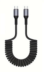 Cabo USB-C 100W | Carregamento Rápido, Design Mola | Soraya