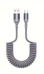 Cabo USB-C 100W | Carregamento Rápido, Design Mola | Soraya