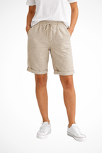 Calças Capri Linho Femininas Relaxed Fit