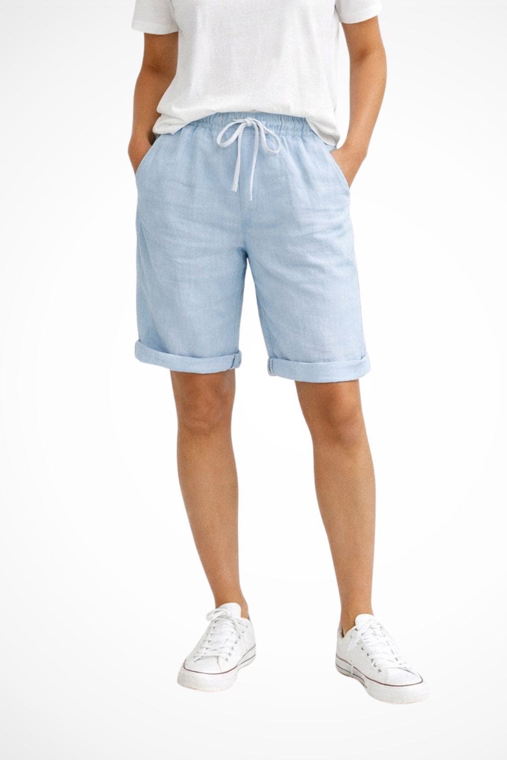 Calças Capri Linho Femininas Relaxed Fit