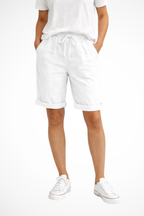 Calças Capri Linho Femininas Relaxed Fit