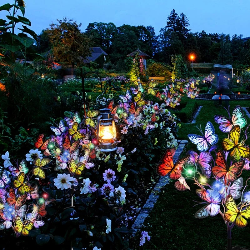 Maren | Luzes Solares de Borboleta para Jardim | 2 Pacotes, 56 LEDs, IP65 | Decoração Externa