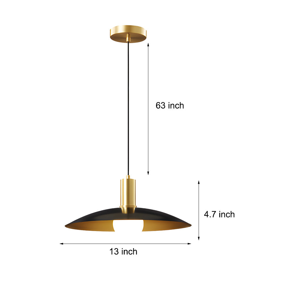 Candeeiro Suspenso de Latão | Mid-Century, 1 Luz, Vidro Leitoso | Calla