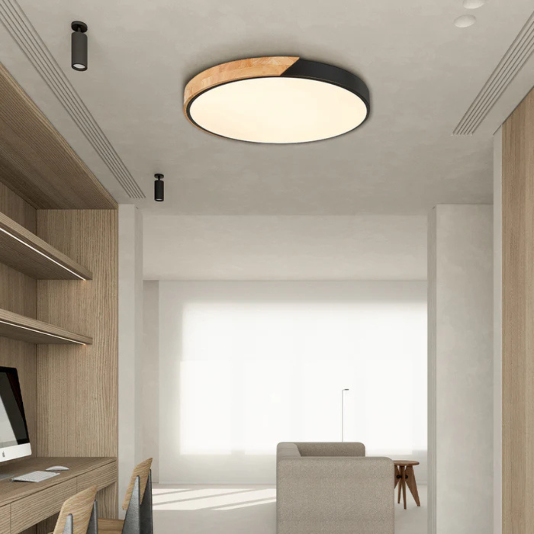 Candeeiro de Teto LED | Design Escandinavo, Madeira Natural | Dahlia