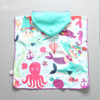 Jade | Poncho de Praia Infantil com Capuz Design Marítimo