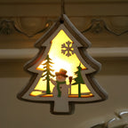 Uma | Enfeites de Natal em Madeira | Decoração Suspensa, Formas Natalinas | 2 Peças