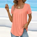 Selene | Blusa Feminina Manga Curta Decote Quadrado