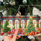 Neela | Kit de Cartões de Natal com Diamond Painting | 12 Unidades, Pai Natal e Animais | DIY Criativo