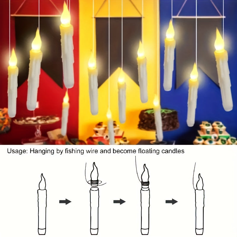 Giselle | Velas LED Flutuantes sem Chama | 12 Unidades com Controlo Remoto | Decoração Natal e Halloween