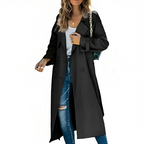 Ivy | Mulher Trench Coat Cinto Removível Gola Lapela
