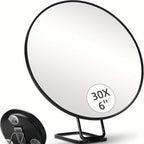 Luna | Espelho de Maquilhagem com Ampliação | 10x/20x/30x, Base 360°, Ventosas