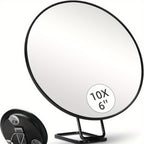 Luna | Espelho de Maquilhagem com Ampliação | 10x/20x/30x, Base 360°, Ventosas