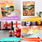 Ottoline | Pintura por Números Adultos | Paisagem Montanha ao Pôr do Sol | 40x50cm DIY