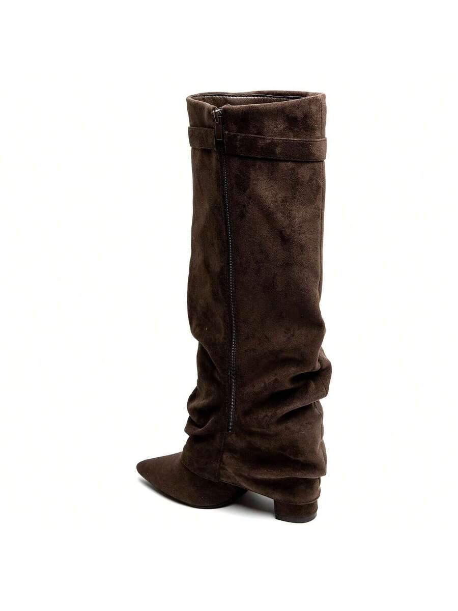 Botas Slouch Femininas | Bico Pontiagudo e Salto Baixo