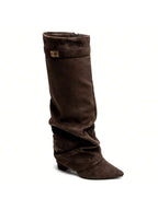 Botas Slouch Femininas | Bico Pontiagudo e Salto Baixo