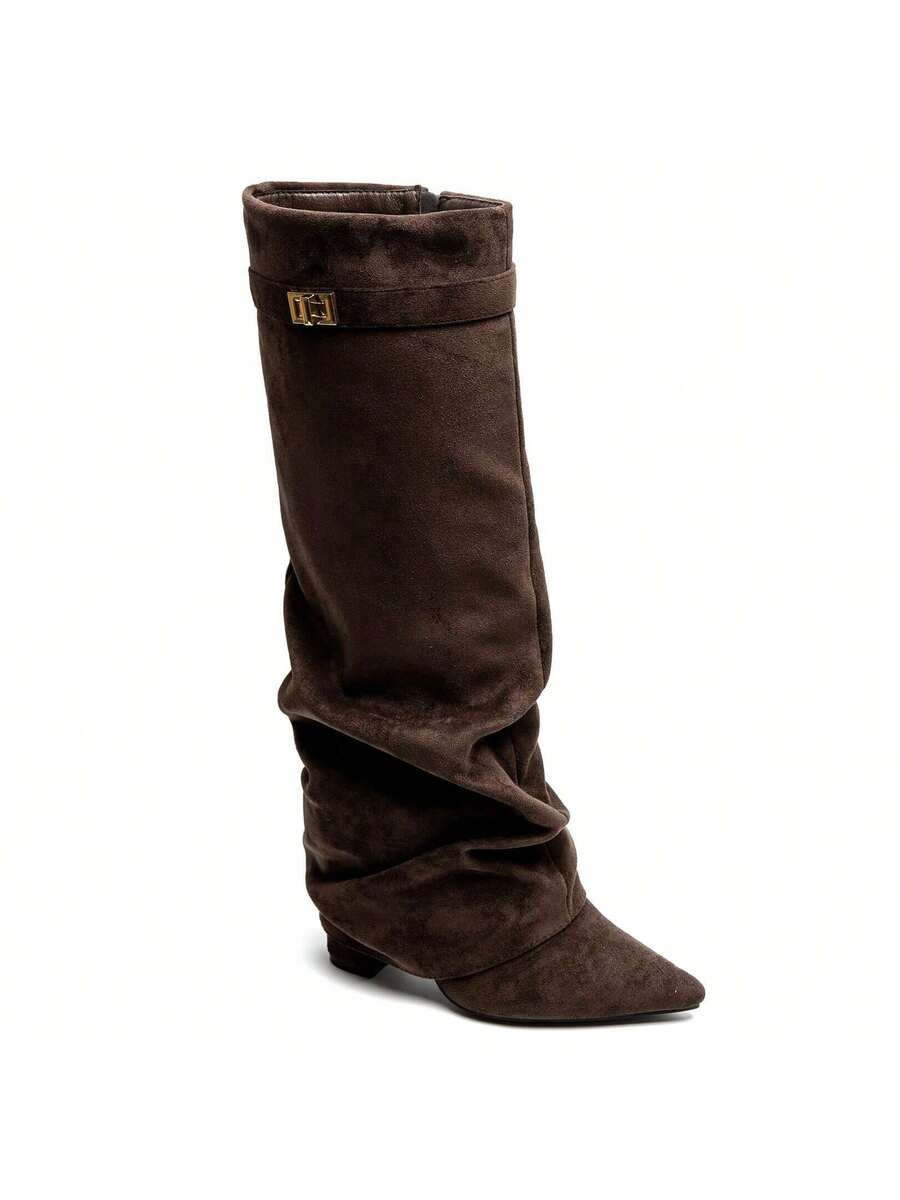 Botas Slouch Femininas | Bico Pontiagudo e Salto Baixo