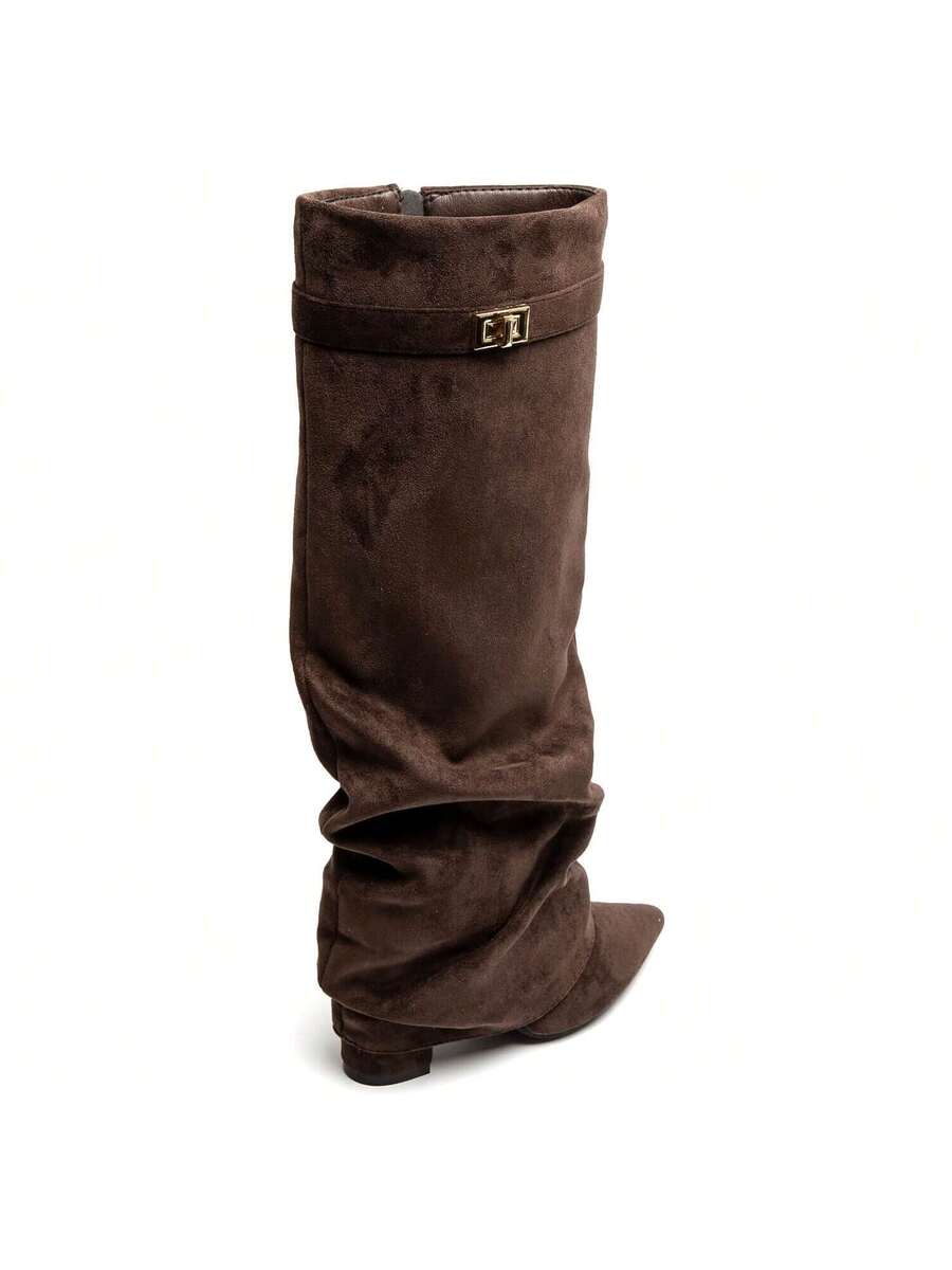 Botas Slouch Femininas | Bico Pontiagudo e Salto Baixo