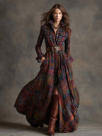 Faye | Vestido Camisa Xadrez Manga Longa