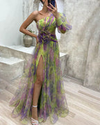 Yvaine | Vestido Feminino Manga Longa com Fenda