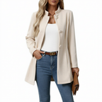 Wren | Casaco Feminino A-Line Gola Alta Botões