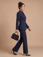 Linnea | Fato Feminino Duas Peças Gola Alta Calça Flare