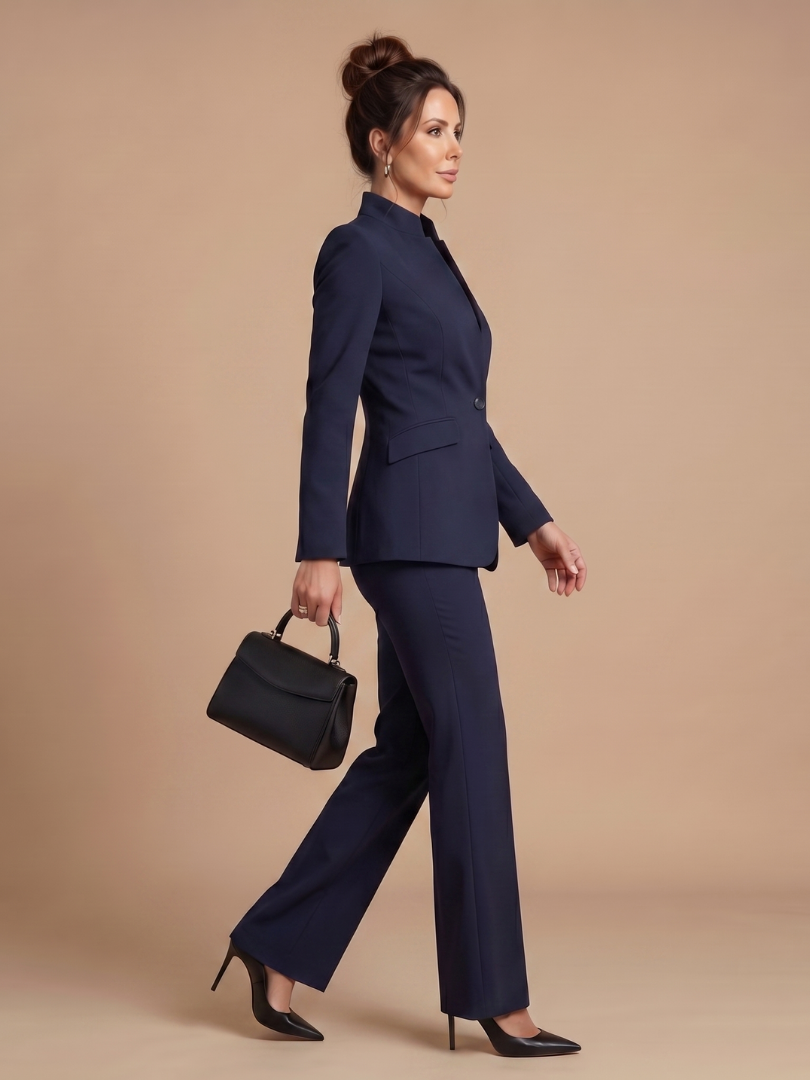Linnea | Fato Feminino Duas Peças Gola Alta Calça Flare