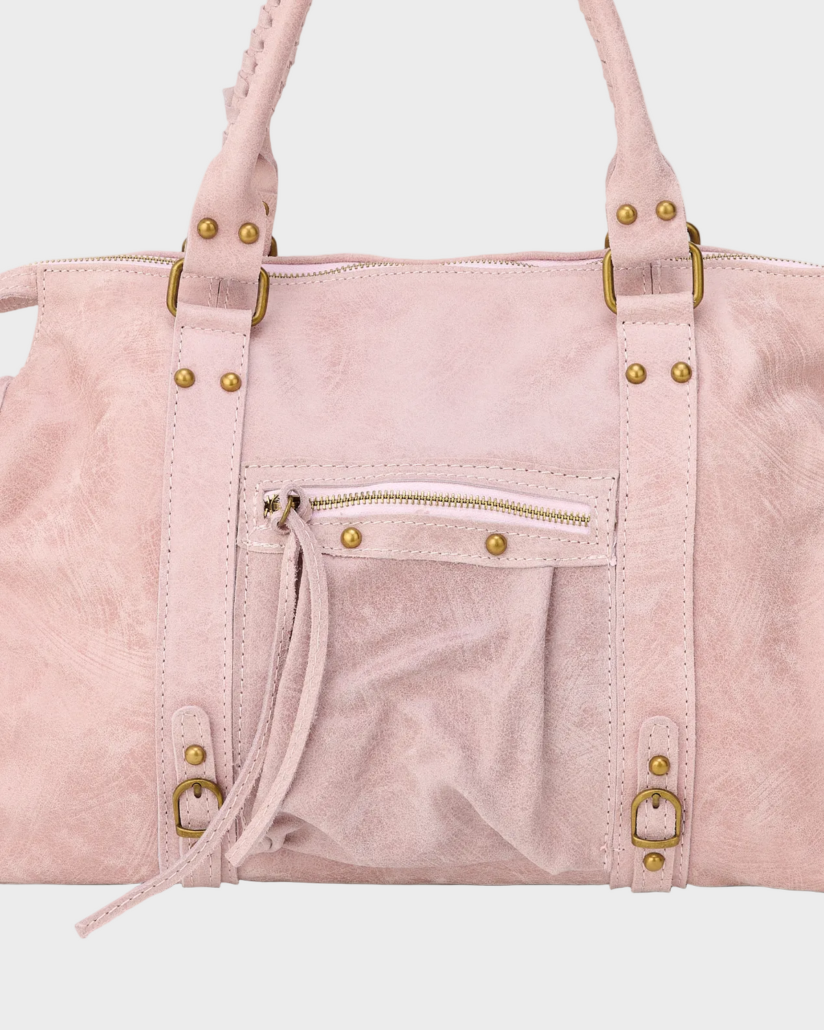 Sabine | Bolsa Tote Couro Legítimo Bege Rosa