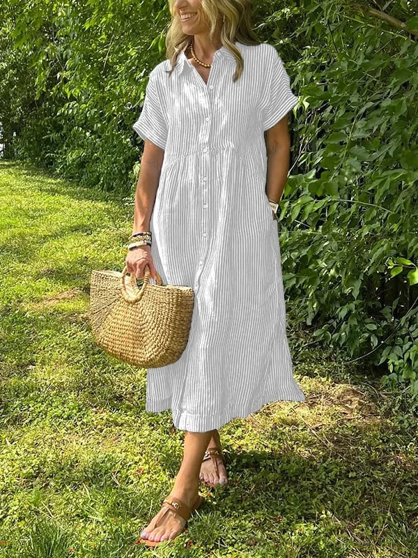 Greta | Vestido Longo Feminino Maxi Botões Frontais