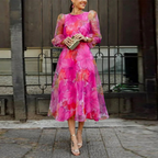 Aria | Vestido Midi Floral Feminino para Convidada de Casamento