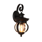 Eira | Lanterna de Parede Exterior LED | Braço Curvo, Vidro Semeado, Preto Mate