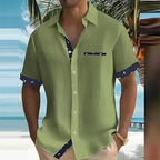 Calla | Camisa Masculina Manga Curta Respirável