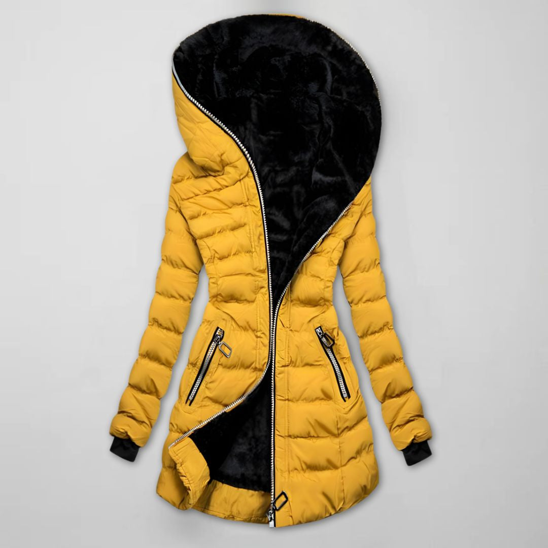 Zinnia | Mulher Casaco Longo Acolchoado Inverno com Capuz