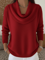 Cora | Camisola Feminina Lã Merino Gola Cowl