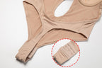 Mulher Body Shaper Decote V Profundo Costas Abertas